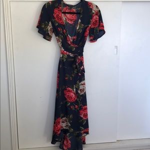 Forever21 rose floral wrap dress